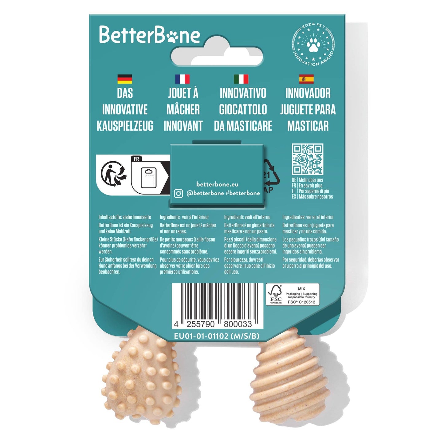 BetterBone Hondenspeelgoed Kauwbot - Mini Zacht Rundvlees