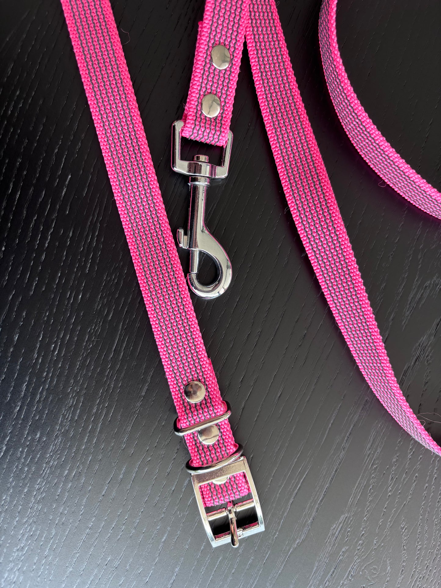 Antislip Hondenriem Roze 2M + halsband 35-39cm