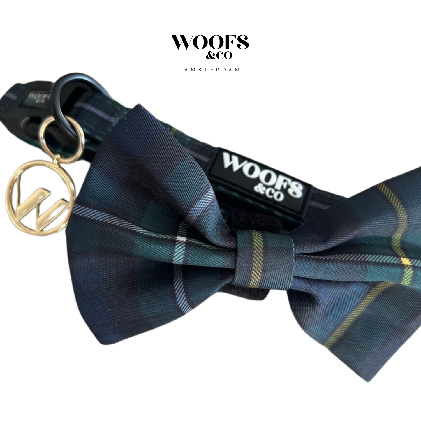 Halsband - Tartan Blauw Groen Woof Collectie - Halsband Tartan: Small