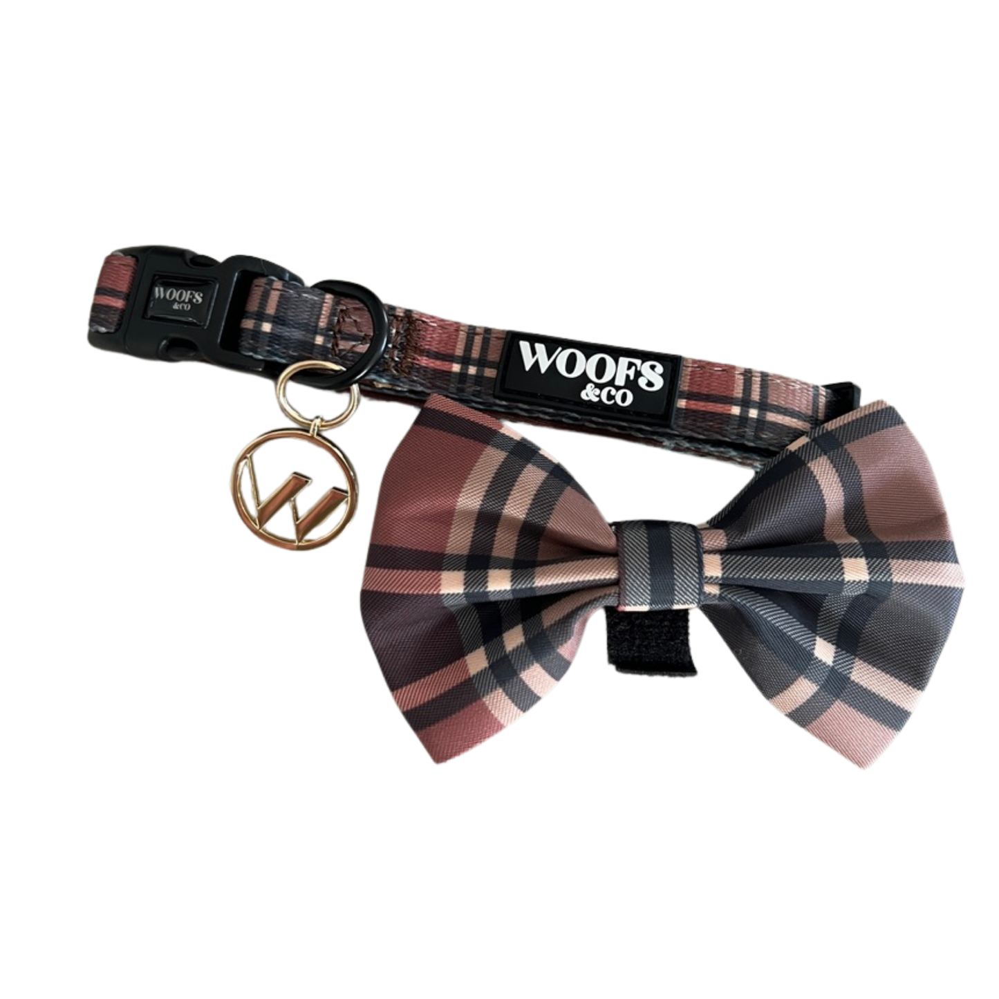 Halsband - Tartan Tan Beige Woof Collectie - Halsband Tartan: Small