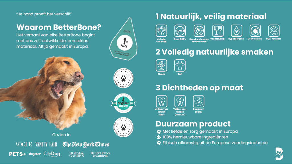 BetterBone Hondenspeelgoed Kauwbot - Grote Zachte Rundvlees: Rundvlees / Groot