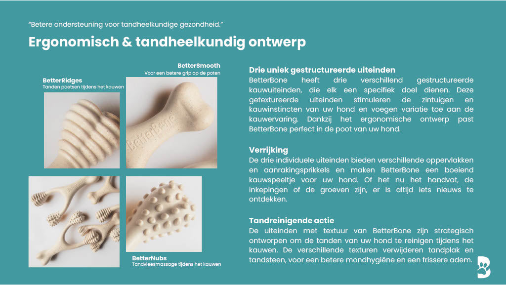 BetterBone Hondenspeelgoed Kauwbot - Mini Medium Rundvlees: Rundvlees / Mini