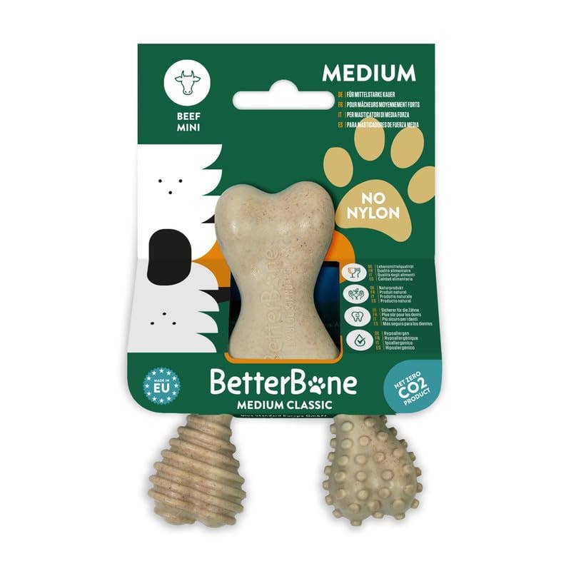 BetterBone Hondenspeelgoed Kauwbot - Mini Medium Rundvlees: Rundvlees / Mini