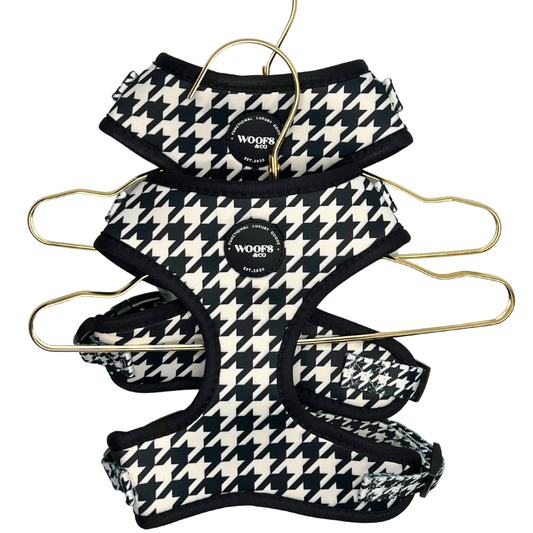 Harnas - Houndstooth Black Edition - Hondentuigje: Extra small