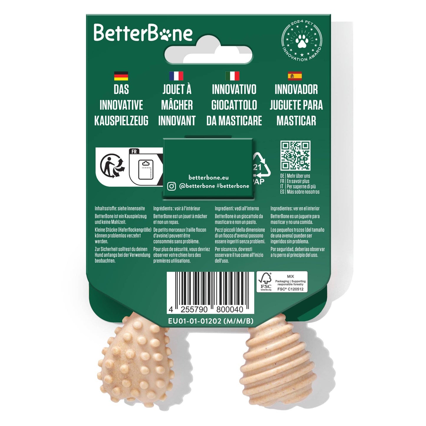 BetterBone Hondenspeelgoed Kauwbot - Mini Medium Rundvlees: Rundvlees / Mini