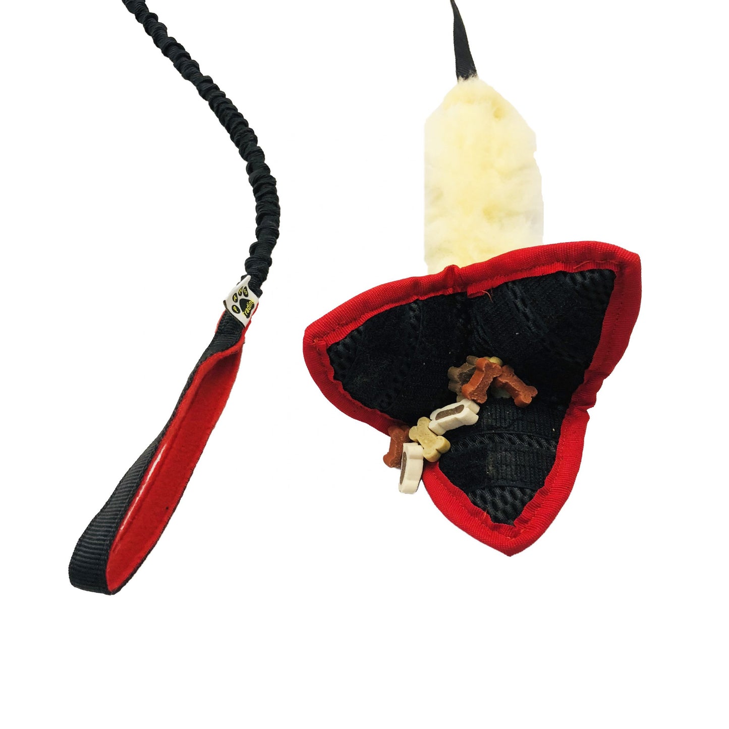 Paws Made Paws Pocket The Ultimate Version met Petal Ball, schapenvacht en extra lange SBM Bungee red open