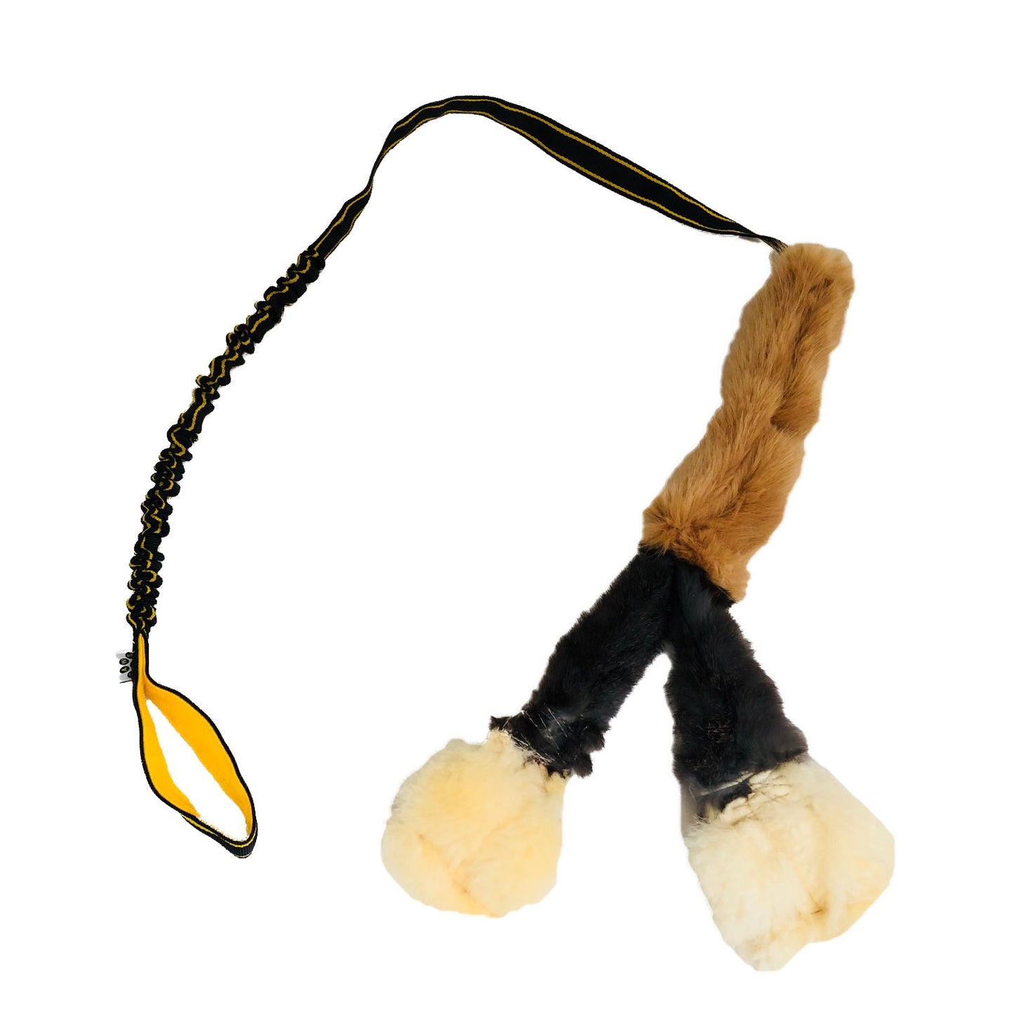 Paws Made The Waggle met extra lange bungee, pieper, schapenvacht, konijnenbont en faux fur voor hondentraining