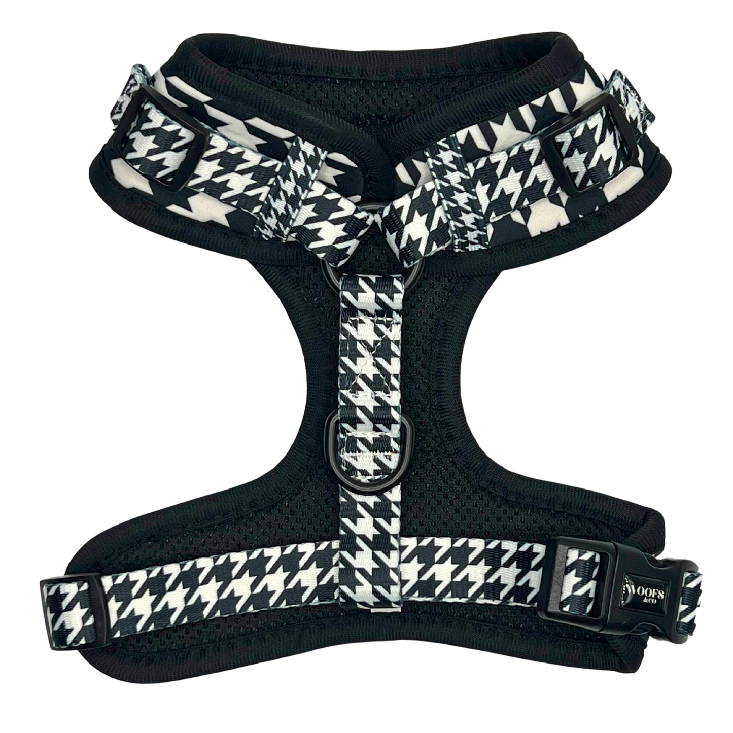 Harnas - Houndstooth Black Edition - Hondentuigje: Extra small