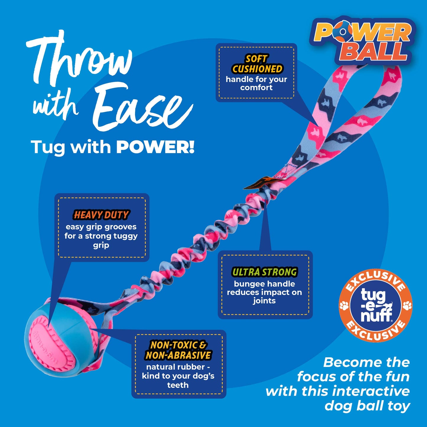 PowerBall Bungee Tug | Tug-E-Nuff: Oranje patroon