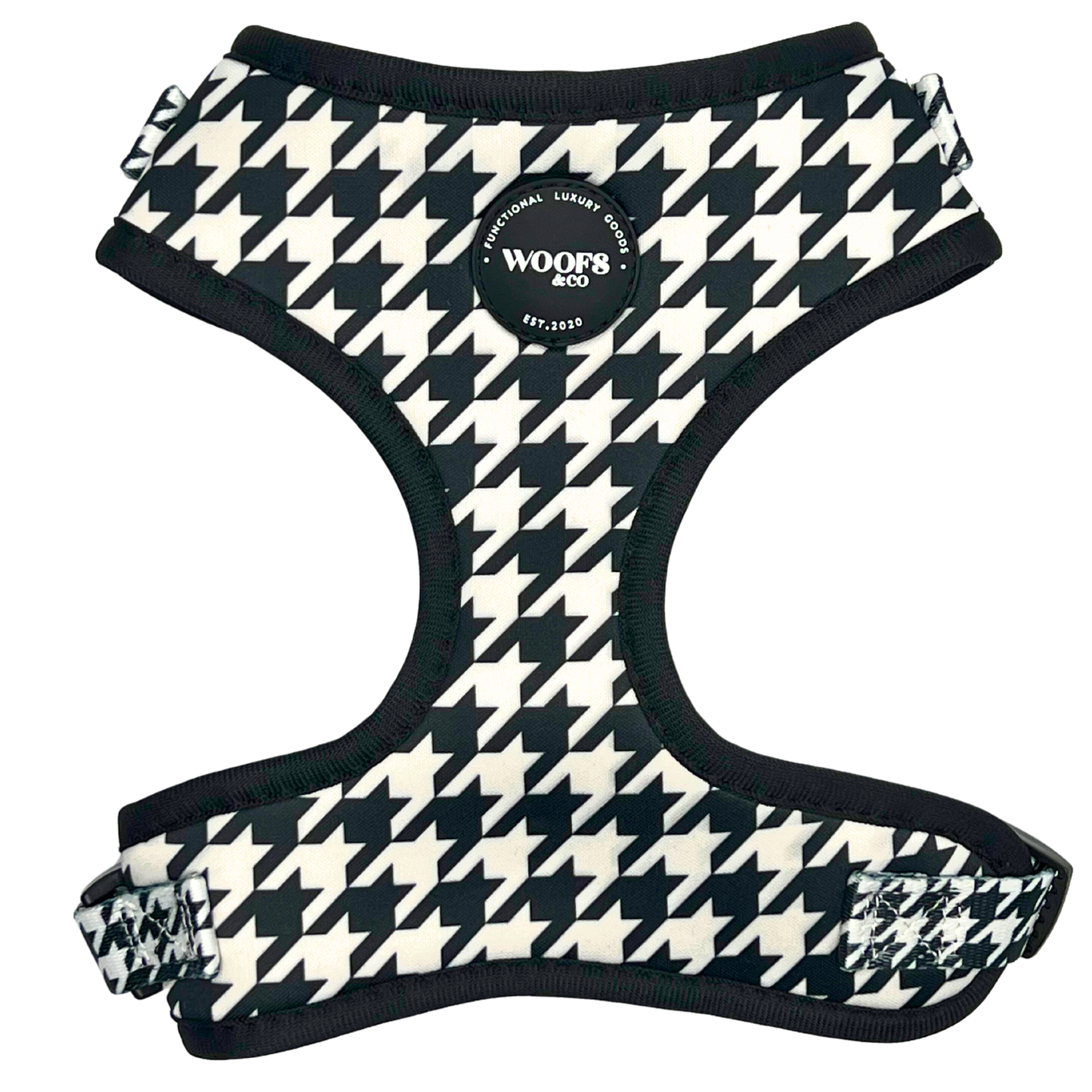 Harnas - Houndstooth Black Edition - Hondentuigje: Extra small